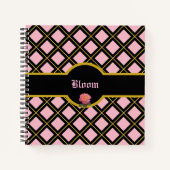 Golden en Black Diamond Pattern Notitieboek (Voorkant)