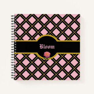 Golden en Black Diamond Pattern Notitieboek