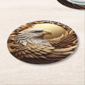 Golden en Black Eagle Ronde Kartonnen Onderzetter (Gebogen)