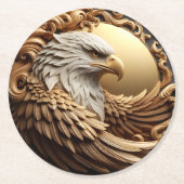 Golden en Black Eagle Ronde Kartonnen Onderzetter (Voorkant)