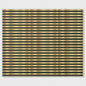 Golden en Black Elegant Stripes Cadeaupapier (Vlak)