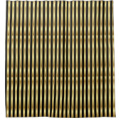 Golden en Black Elegant Stripes Douchegordijn (Voorkant)