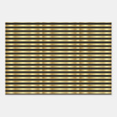Golden en Black Elegant Stripes Inpakpapier Vel (Voorkant 2)
