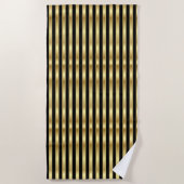 Golden en Black Elegant Stripes Strandlaken (Voorkant)