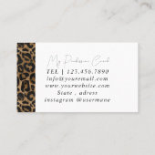 Golden en Black Glitter Leopard Visitekaartje (Achterkant)