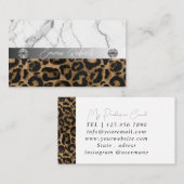 Golden en Black Glitter Leopard Visitekaartje (Voorkant / Achterkant)