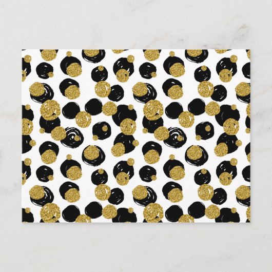 Golden en Black Stippen Pattern Briefkaart (Voorkant)