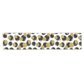 Golden en Black Stippen Pattern Korte Tafelloper (Horizontaal)