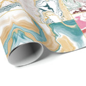 Golden en blauwe marmer cadeaupapier (Rol Hoek)