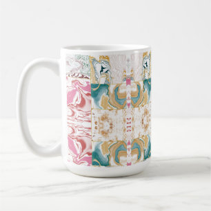 Golden en blauwe marmer koffiemok