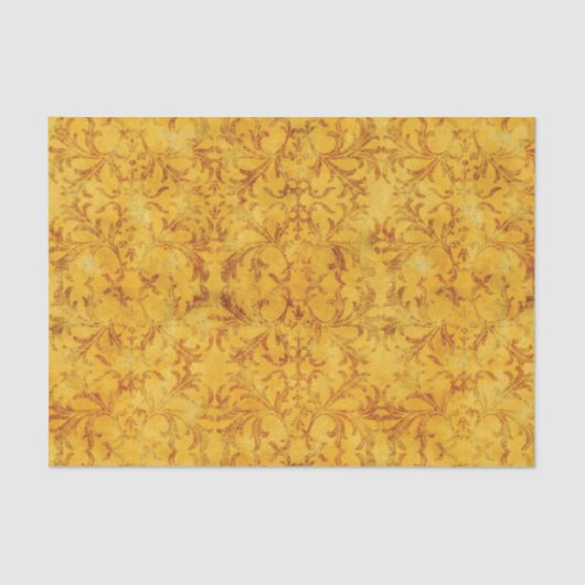 Golden en Brown Damask Tissuepapier (Voorkant)