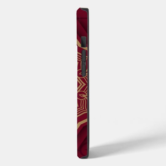 Golden en Crimson Arabesque Style Mandala Case-Mate iPhone Case (Achterkant / Links)