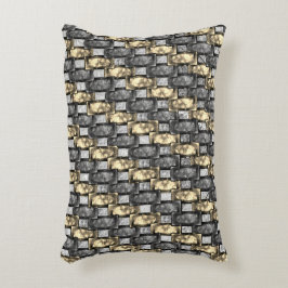 Golden en grijze vlekken, rechthoekige stukken, me accent kussen