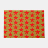 Golden en Red Star Pattern Deurmat (Voorkant)