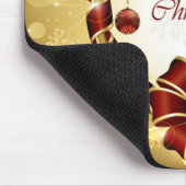 Golden en Rode kerst met Bow en Snowflake Muismat (Hoek)