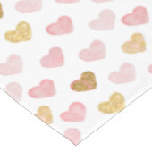 Golden en roze harten patroon tafelkleed (Gekanteld)