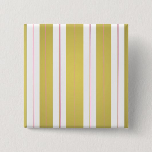 Golden en roze strepen vierkante button 5,1 cm (Voorkant)