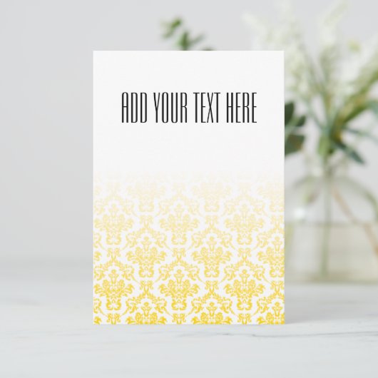Golden en White Damask Pattern (Staand voorkant)