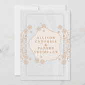 Golden- en witbruiloft-uitnodiging kaart (Achterkant)