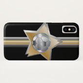 Golden en zilver Voetbal Star Case-Mate iPhone Case (Achterkant (horizontaal))