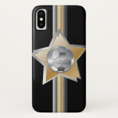 Golden en zilver Voetbal Star Case-Mate iPhone Case (Achterkant)