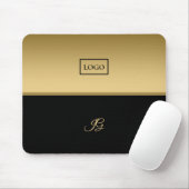Golden- en zwarte achtergrond muismat (Met muis)
