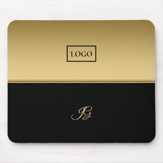 Golden- en zwarte achtergrond muismat (Voorkant)