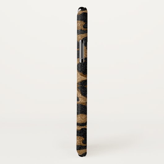 Golden en zwarte glitter Leopard/Jaguar Case-Mate iPhone Case (Achterkant / rechts)