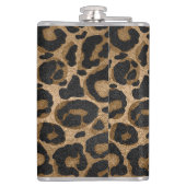 Golden en zwarte glitter Leopard/Jaguar Heupfles (Achterkant)