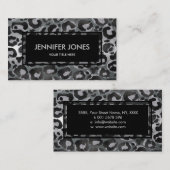 Golden en zwarte glitter Leopard/Jaguar Visitekaartje (Voorkant / Achterkant)