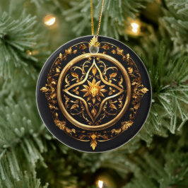 Golden Enchanted Emblem Keramisch Ornament
