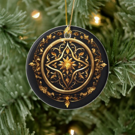 Golden Enchanted Emblem Keramisch Ornament (Boom)