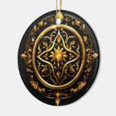 Golden Enchanted Emblem Keramisch Ornament (Links)