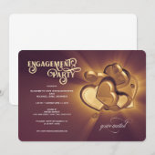 Golden Engagement Party Uitnodiging (Voorkant / Achterkant)