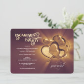 Golden Engagement Party Uitnodiging (Staand voorkant)