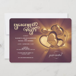 Golden Engagement Party Uitnodiging