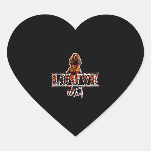 Golden English Cocker Spaniel Schattige Dog Valent Hart Sticker (Voorkant)