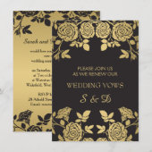 Golden English rozen op Black Vow Renewal Kaart (Voorkant / Achterkant)