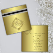 Golden Engraved Kijk Wedding Kaart