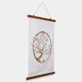 Golden Enso Zen Circle Sakura boom Hangend Wandkleed (Gebogen)
