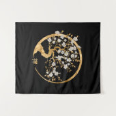 Golden Enso Zen Circle Sakura boom Wandkleed (Voorkant (horizontaal))