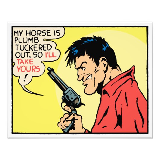 Golden Era Cowboy Cool • Outlaw Western Pop Art Foto Afdruk (Voorkant)