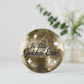 Golden Era Disco Ball Verjaardag uitnodiging (Staand voorkant)