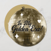 Golden Era Disco Ball Verjaardag uitnodiging (Voorkant / Achterkant)