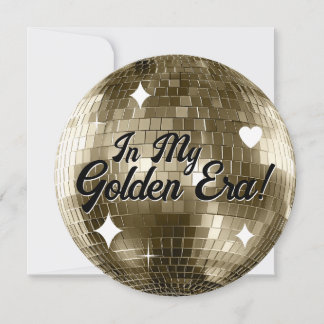 Golden Era Disco Ball Verjaardag uitnodiging