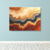 Golden Erosion – 24"x18" Abstract Fluid Canvas Pri Afdruk (Insitu (Houten vloer))