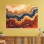 Golden Erosion – 40"x 32" Abstract Fluid Canvas Pr (Insitu (Woonkamer))