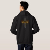 Golden Esoteric Dragonfly Basic Hooded Sweatshirt (Achterkant volledig)