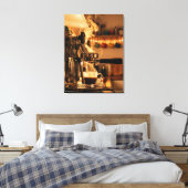 Golden Espresso Ritual – Warm Coffee Art Canvas Afdruk (Insitu (Slaapkamer))