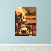Golden Espresso Ritual – Warm Coffee Art Canvas Afdruk (Insitu (Houten vloer))